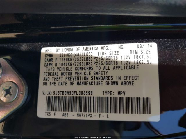 2015 ACURA RDX 5J8TB3H50FL008598 Photo 8