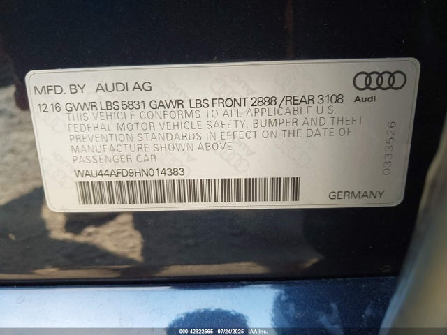 2017 AUDI A8 L WAU44AFD9HN014383 Photo 8