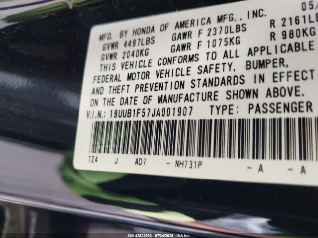 2018 ACURA TLX 19UUB1F57JA001907 Photo 8