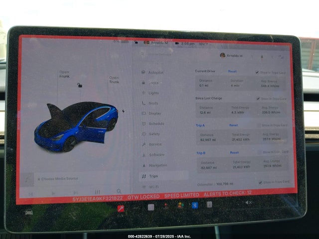 2019 TESLA MODEL 3 5YJ3E1EA9KF321822 Photo 6