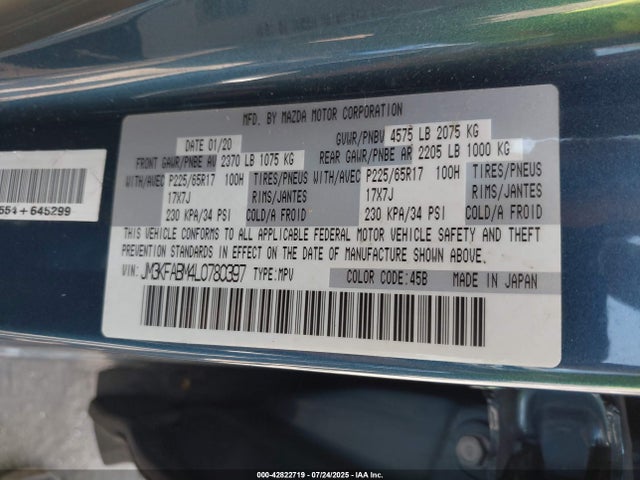 JM3KFABM4L0780397 Mazda py cylinder deactivation