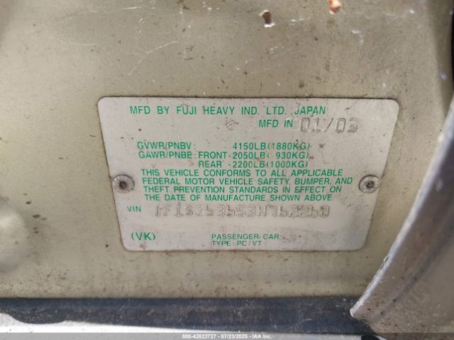 2003 SUBARU FORESTER JF1SG63653H762260 Photo 8