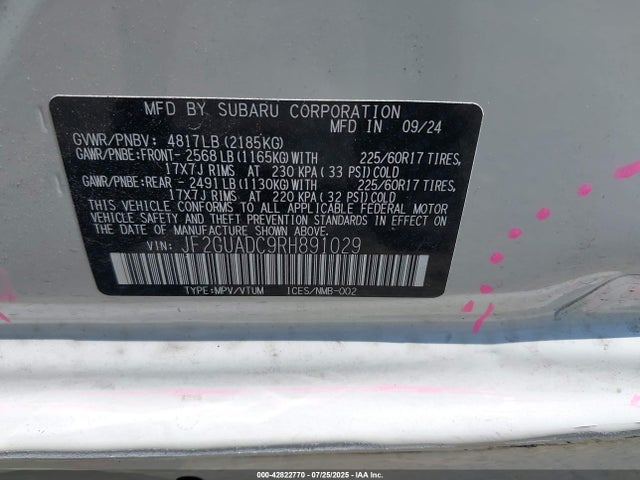 Subaru na 2024 JF2GUADC9RH891029 Image 9