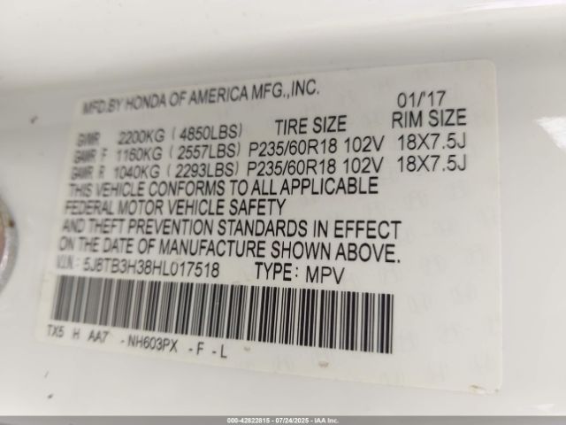 2017 ACURA RDX 5J8TB3H38HL017518 Photo 8