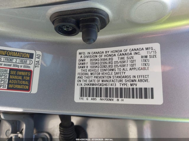 Honda k24w9 2016 2HKRM4H5XGH611413 Image 9