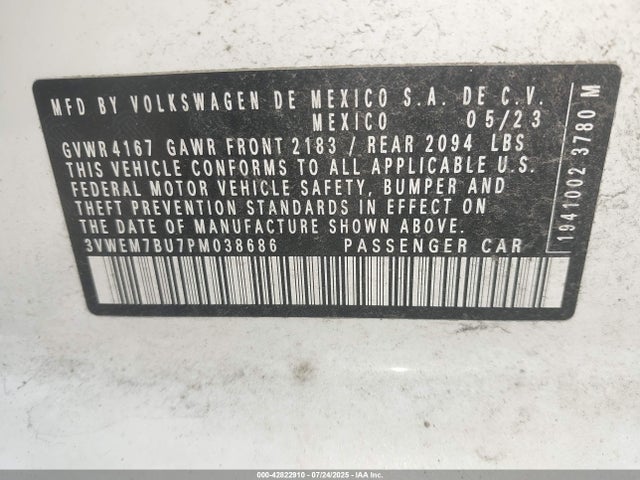 3VWEM7BU7PM038686 Volkswagen tsi