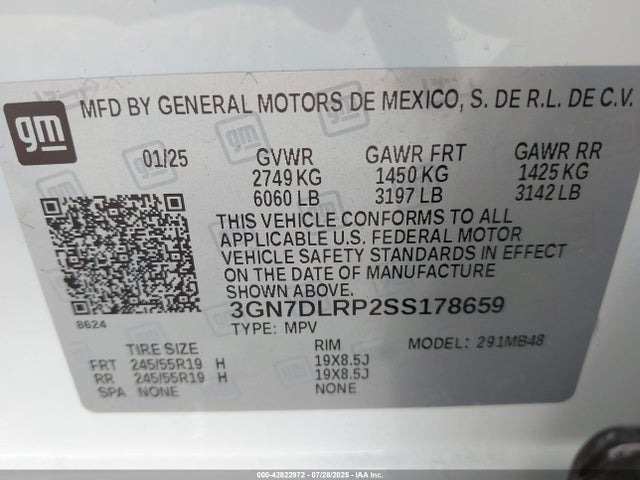 Chevrolet x0b+ec3 2025 3GN7DLRP2SS178659 Image 9