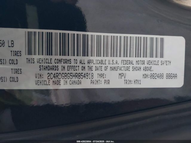 2017 DODGE GRAND CARAVAN 2C4RDGBG5HR854918 Photo 8