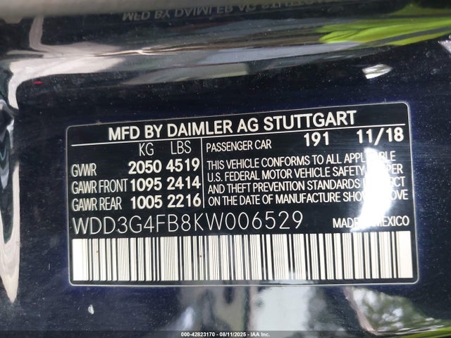 Продажа на аукционе авто 2019 Mercedes-benz A 220 4matic, vin: WDD3G4FB8KW006529, номер лота: 42823170