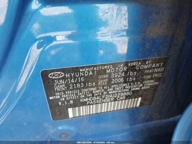 KMHD84LF2HU229880 Hyundai Elantra