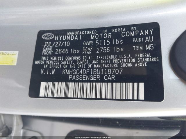 2011 HYUNDAI GENESIS KMHGC4DF1BU118707 Photo 8