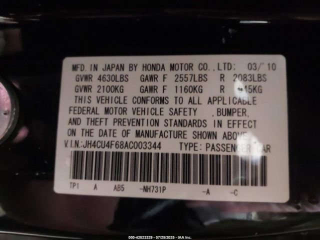 2010 ACURA TSX JH4CU4F68AC003344 Photo 8