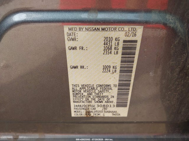 2016 NISSAN LEAF 1N4BZ0CP5GC308013 Photo 8