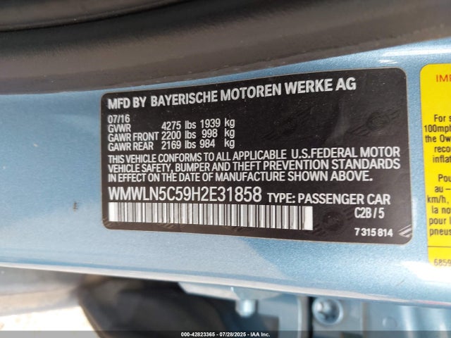 2017 MINI CLUBMAN WMWLN5C59H2E31858 Photo 8