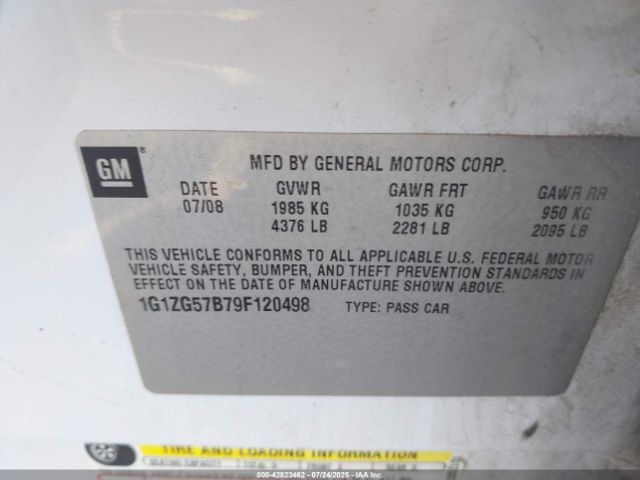 2009 CHEVROLET MALIBU 1G1ZG57B79F120498 Photo 8