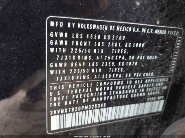 2023 VOLKSWAGEN TAOS 3VVNX7B20PM325345 Photo 8