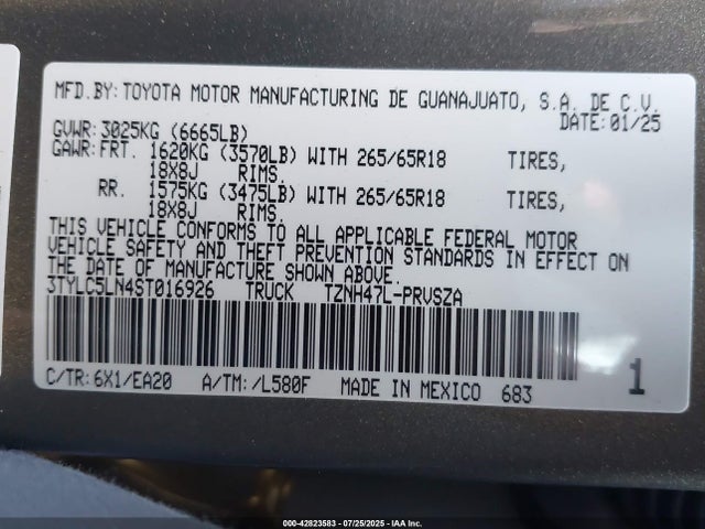 3TYLC5LN4ST016926 Toyota t24a-fts