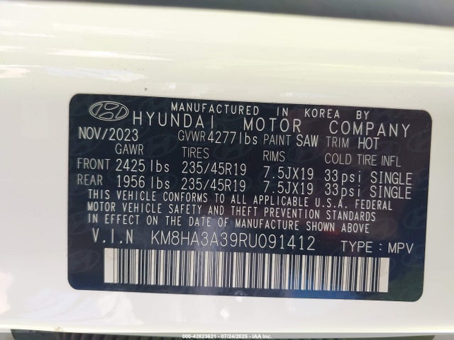 KM8HA3A39RU091412 Hyundai t-gdi gamma ii