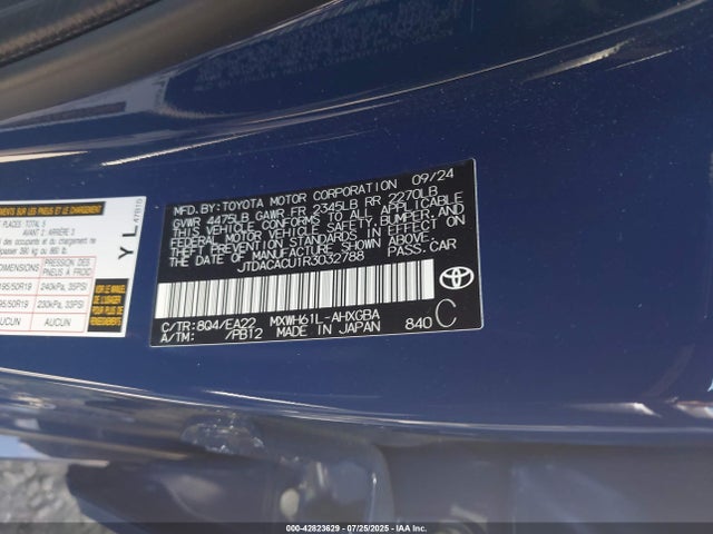 JTDACACU1R3032788 Toyota m20a-fxs