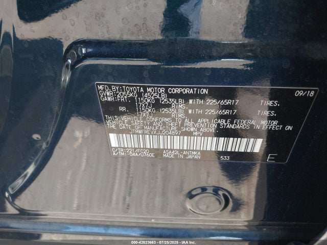 JTMWFREVXJJ204897 Toyota 2ar-fe