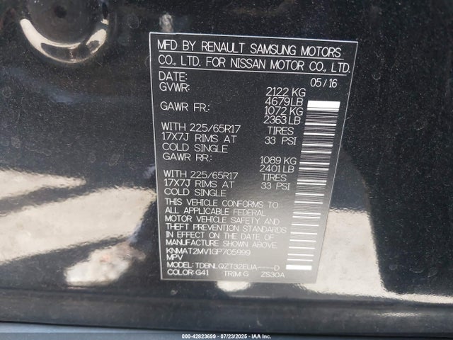 Nissan Rogue 2016 KNMAT2MV1GP705999 Image 9