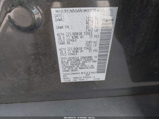 5N1AT2MV4FC852190 Nissan 2015