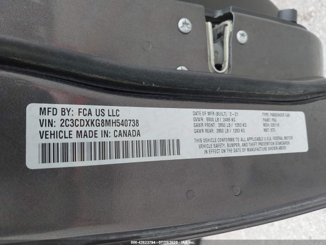 2C3CDXKG8MH540738 Dodge 2021