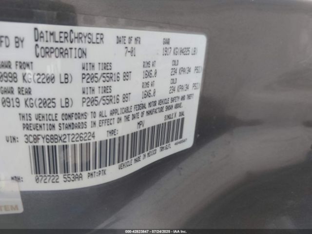 2002 CHRYSLER PT CRUISER 3C8FY68BX2T226224 Photo 8
