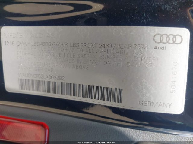 2020 AUDI A5 SPORTBACK WAUCNCF52LA003982 Photo 8
