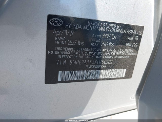 Hyundai gdi theta-ii 2019 5NPE24AF3KH790202 Image 9