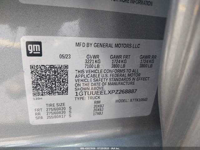 1GTUUEELXPZ268887 GMC l87
