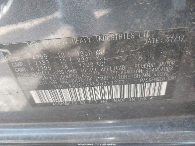 2017 SUBARU IMPREZA 4S3GTAA60H3712131 Photo 8
