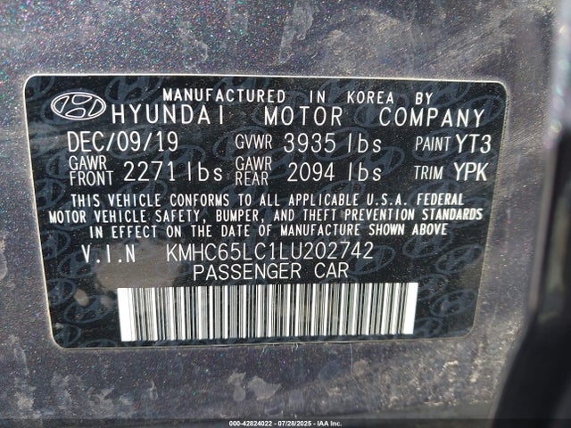KMHC65LC1LU202742 Hyundai gdi kappa