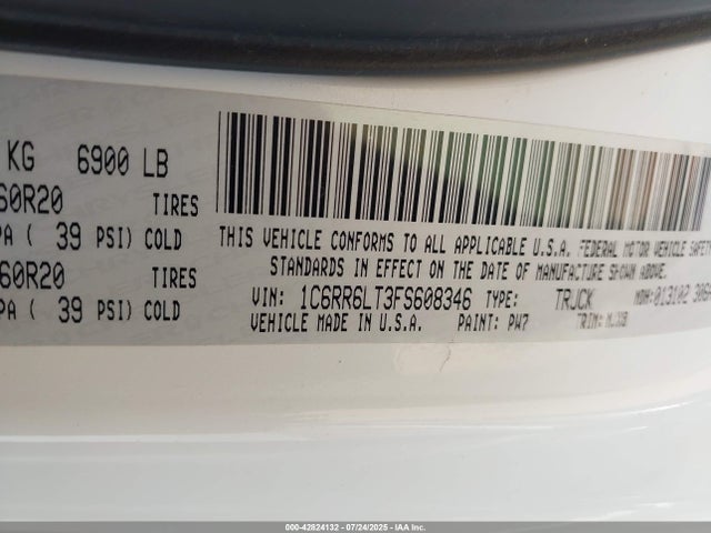 RAM 2015 2015 1C6RR6LT3FS608346 Image 9