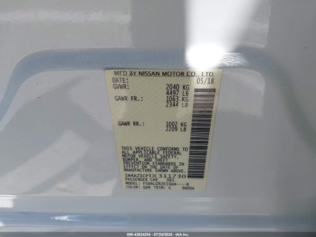 1N4AZ1CP3JC311730 Nissan 2018