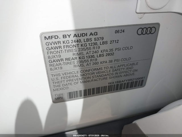 2024 AUDI Q5 WA1BBAFY8R2120081 Photo 8