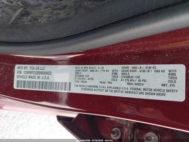 RAM 1500 2025 1C6RRFGG8SN540423 Image 9
