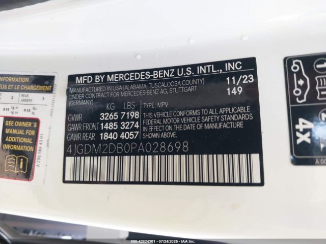 2023 MERCEDES-BENZ EQS 450+ SUV 4JGDM2DB0PA028698 Photo 8