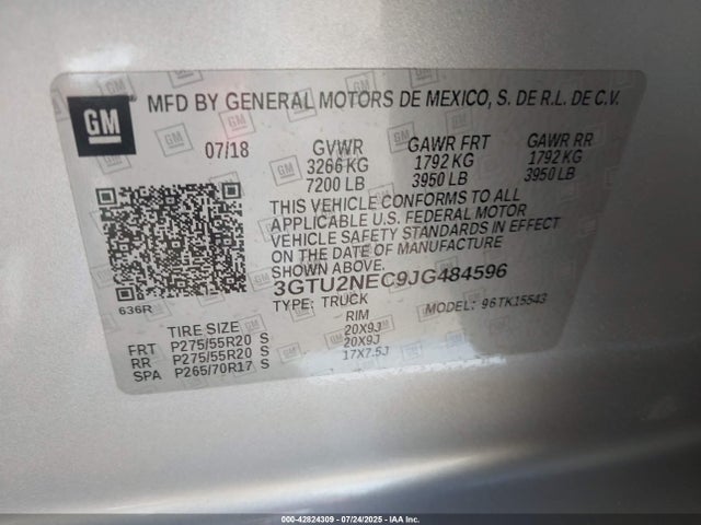 3GTU2NEC9JG484596 GMC l83 -spark ignited direct injection, variable valve timing, afm, e85 max, alum