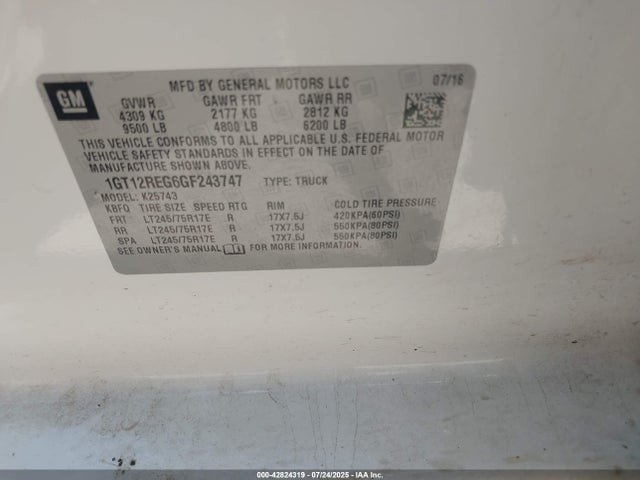 1GT12REG6GF243747 GMC l96 - flexible fuel (gas/ethanol), sfi iron