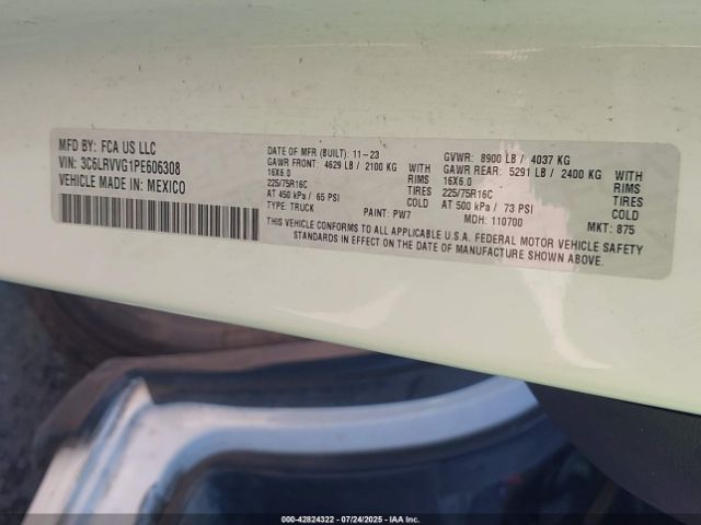 2023 RAM PROMASTER 2500 3C6LRVVG1PE606308 Photo 8