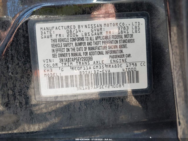 3N1AB7AP5EY290089 Nissan Sentra
