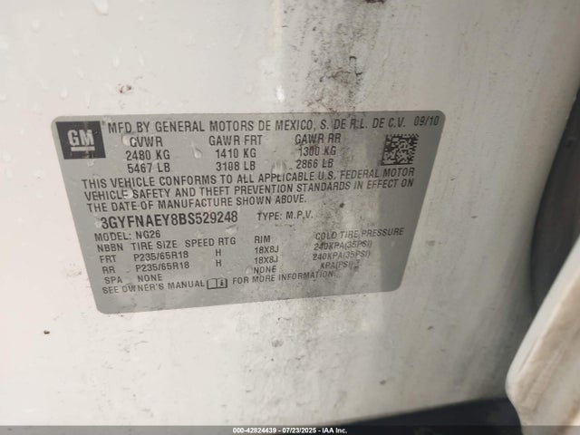 2011 CADILLAC SRX 3GYFNAEY8BS529248 Photo 8