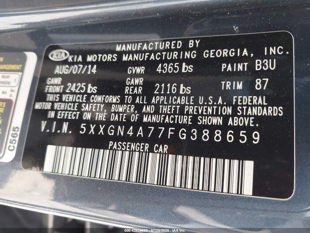 5XXGN4A77FG388659 KIA dohc gdi theta ii