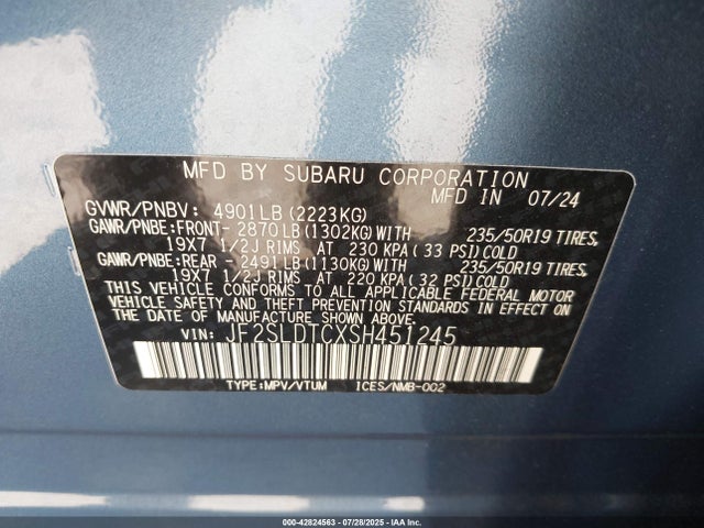 JF2SLDTCXSH451245 Subaru na