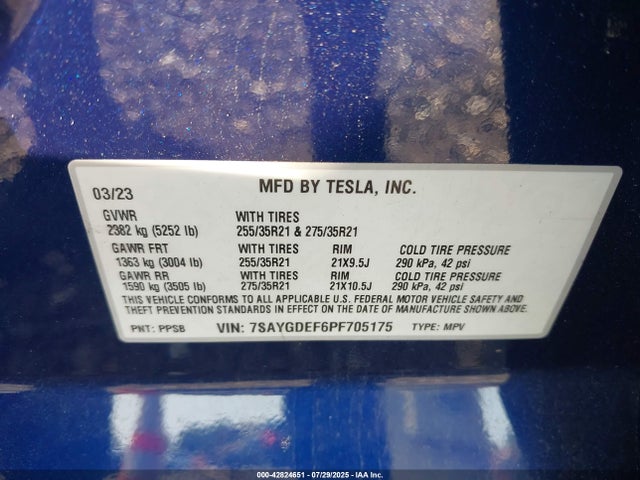 2023 TESLA MODEL Y 7SAYGDEF6PF705175 Photo 8