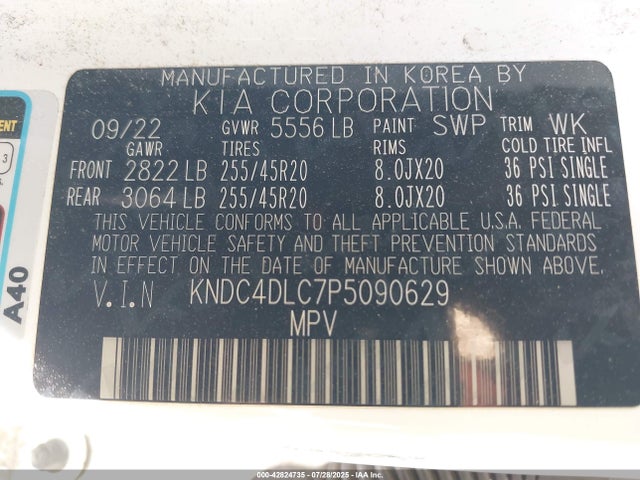 KIA EV6 2023 KNDC4DLC7P5090629 Image 9