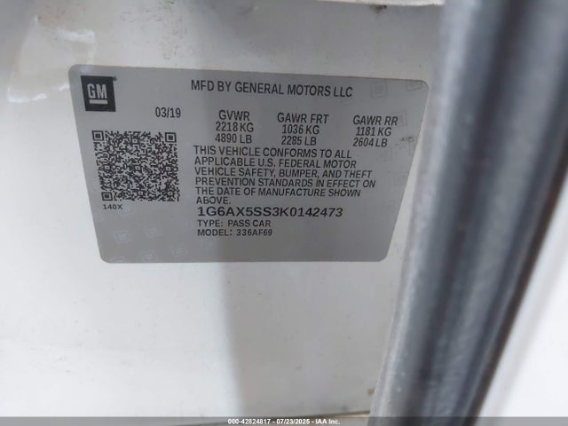2019 CADILLAC CTS 1G6AX5SS3K0142473 Photo 8