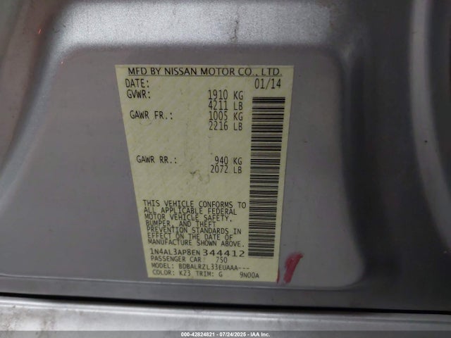1N4AL3AP8EN344412 Nissan Altima