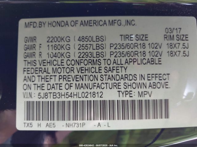 2017 ACURA RDX 5J8TB3H54HL021812 Photo 8